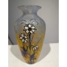 "Fleurs" enamelled glass vase, signed LEGRAS