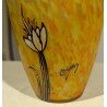"Fleurs" enamelled glass vase, signed LEGRAS