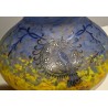 "Peacock" enamelled glass vase, signed LEGRAS