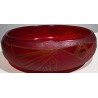"Art Deco" red glass goblet, signed LEGRAS