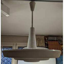 Suspension vintage en métal blanc