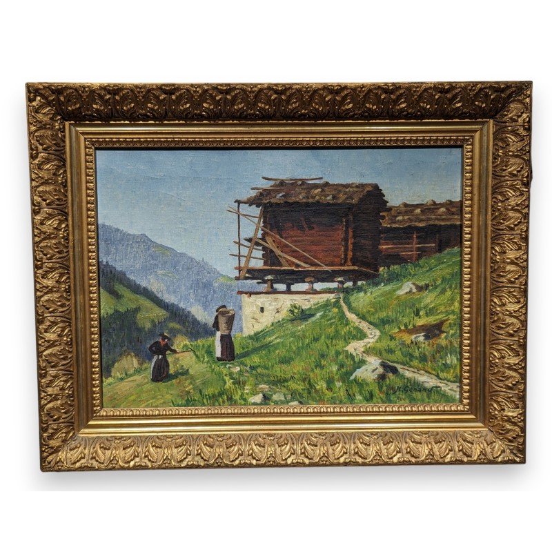 Tableau \"Valais\" signé H. GENAND