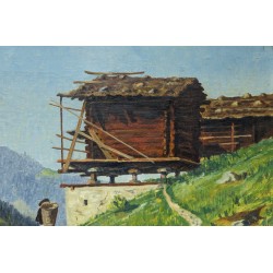 Tableau \"Valais\" signé H. GENAND