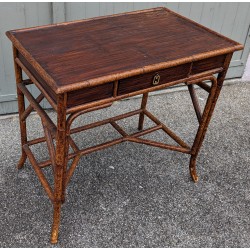 Bureau et chaise en bambou par E. MURIO