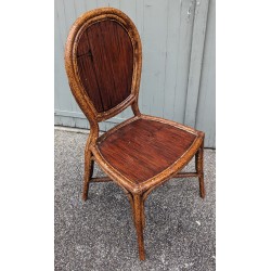 Bureau et chaise en bambou par E. MURIO