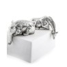 Paire de sculptures Eléphant et girafe argenté