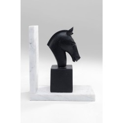 Serre-livres Tête de cheval en résine et marbre