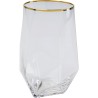 Verre à eau \"Diamond\" bordure dorée