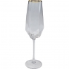 Flute à champagne "Diamond" bordure dorée