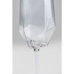 "Diamond" champagne flute with gold rim