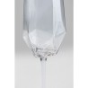 "Diamond" champagne flute with gold rim