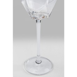 "Diamond" champagne flute with gold rim