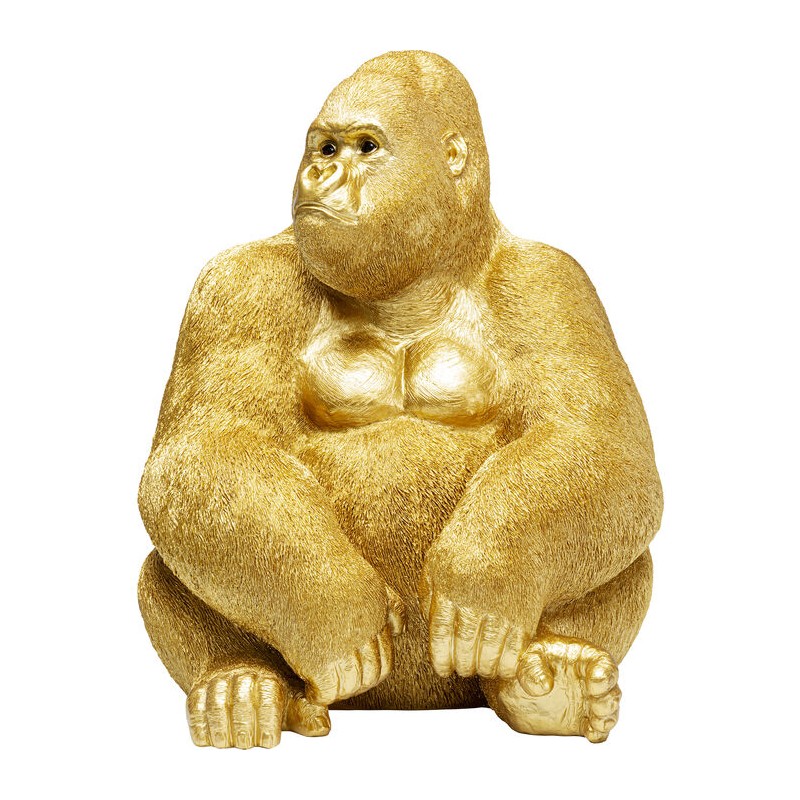Gorille assis doré