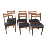 Suite de 6 chaises vintage en hêtre