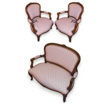 Salon cabriolet miniature style Louis XV
