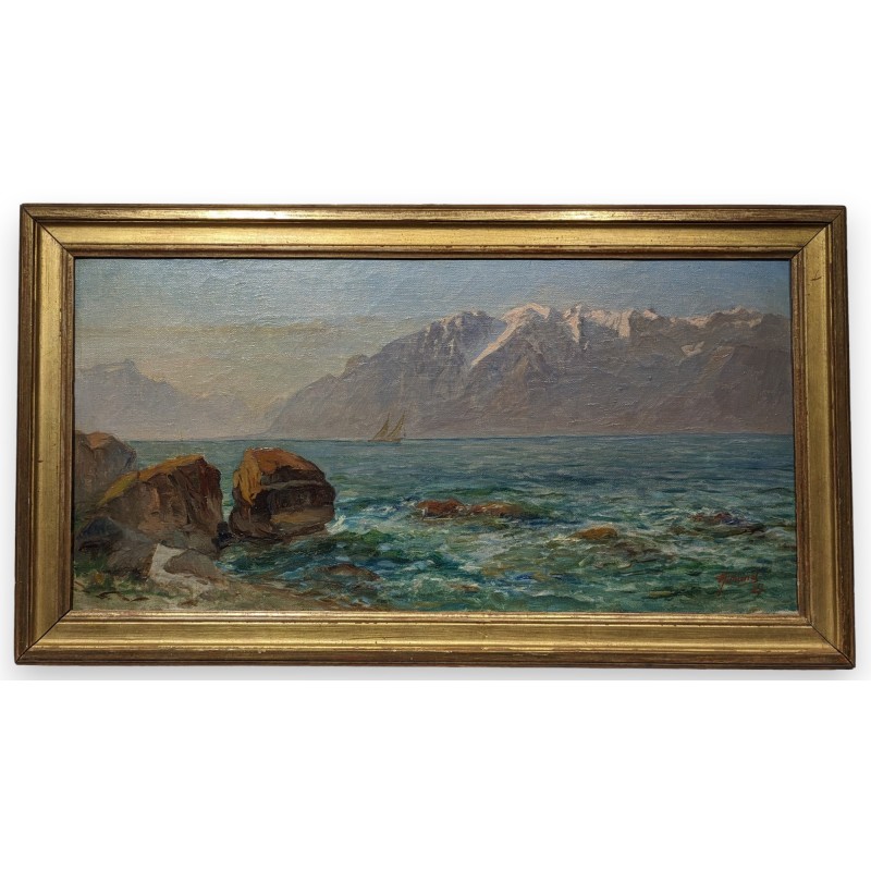 Paintings | Painting entitled ‘Le Grammont’ signed by V. GILLIAND Moinat SA  – Antiques and home décor