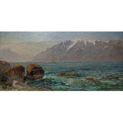 Paintings | Painting entitled ‘Le Grammont’ signed by V. GILLIAND Moinat SA  – Antiques and home décor