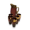 A carafe and five glasses made of gilded Bohemian crystal