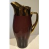 A carafe and five glasses made of gilded Bohemian crystal