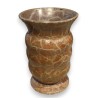 Vase balustre en céramique craquelée orange