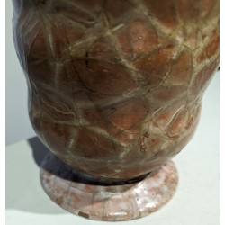 Vase balustre en céramique craquelée orange