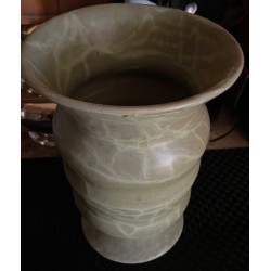 Green crackled ceramic baluster vase