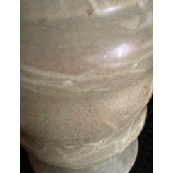Green crackled ceramic baluster vase