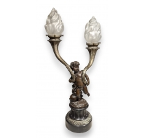 Lampe "Au Putto" en bronze d'après CLODION