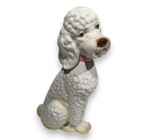 Caniche au collier rose en porcelaine PORCEGAMA