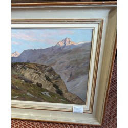 Tableau \"Paysage alpestre\" signé DE BEAUMONT
