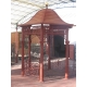 Gazebo hexagonal en fonte verte et or