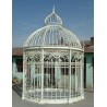 White galvanised steel aviary