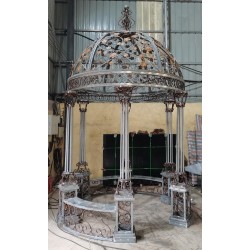Gazebo acier galvanisé noir