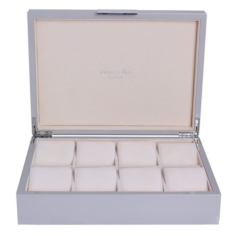 Silver-grey lacquered watch box