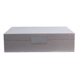 Silver-grey lacquered watch box