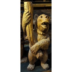 Paire de piétements Ours en bois sculpté de Brienz