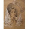 Dessin "Autoportrait" signé Aimée RAPIN