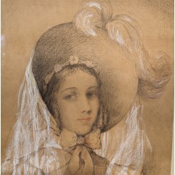 Dessin "Autoportrait" signé Aimée RAPIN