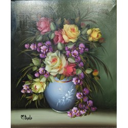 Tableau \"Bouquet de fleurs\" signé M. AVILS