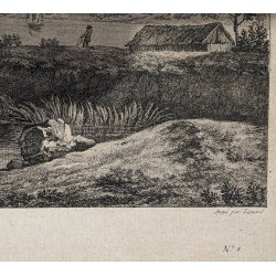 Gravure "Lac de Genève" par PÉRIGNON